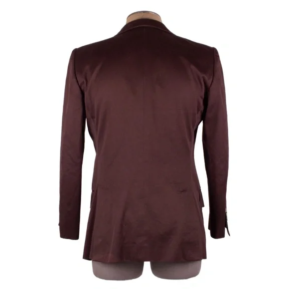 YVES SAINT LAURENT RIVE GAUCHE Brown Cotton Wide Lapel Sports Coat - Picture 4 of 9